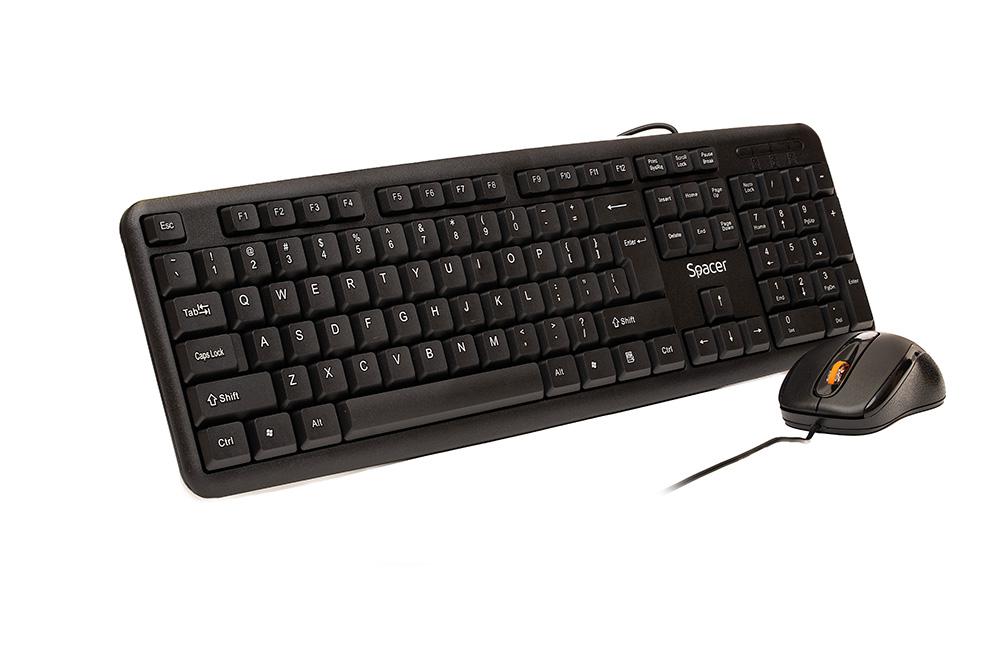 SPACER Kit Wired tastatura si mouse, taste numerice, Negru, SPDS-S6201