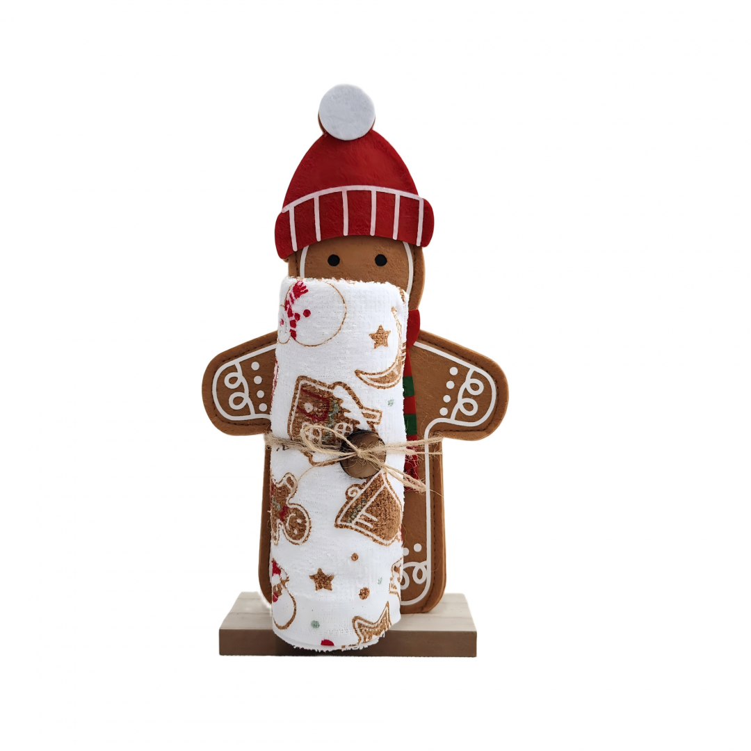 HEINNER Set 2piese:decoratiune; prosop bucatarie Gingerman, HR-DECOXMAS-GING
