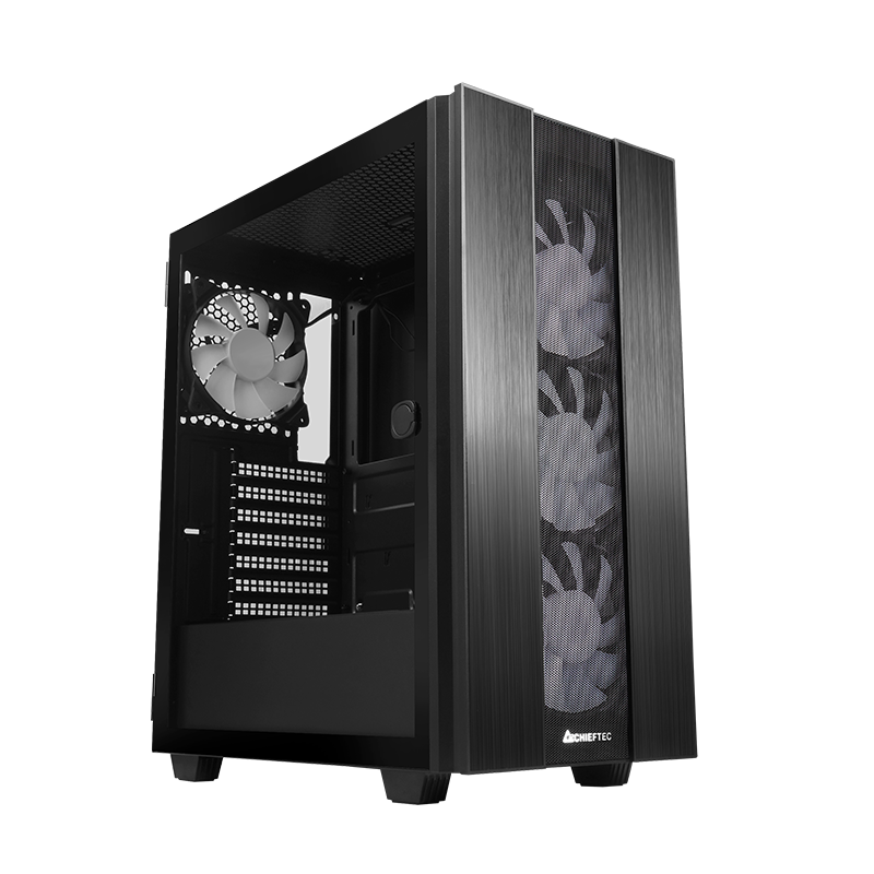 CHIEFTEC CARCASA HUNTER 2, Middle Tower,ATX fara sursa, sticla securizata,4xfan ARGB,USB, GS-02B-OP - imagine 4