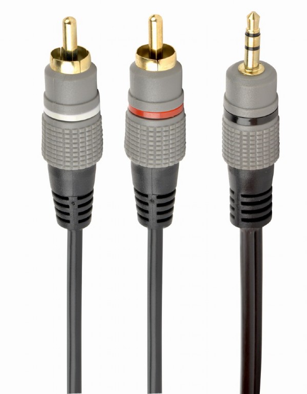 Gembird CABLU audio stereo (3.5 mm jack la 2 x RCA), 2.5m, conectori auriti, CCA-352-2.5M