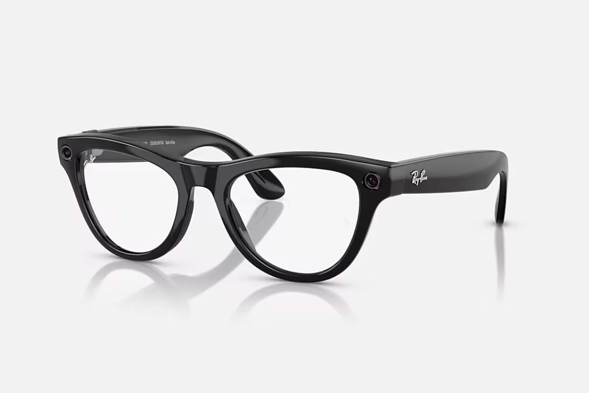 RAYBAN Ray-Ban Meta Skyler Gen 1 High Bridge Fit Shiny Black Clear/Amethyst, RW4010 601/CH 52