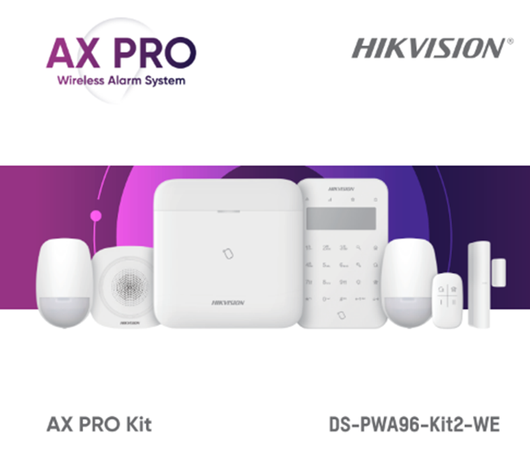 HIKVISION Kit de alarma wireless AX PRO Middle Level contine: 1 x DS-PWA96-M-WE, DS-PWA96-KIT2-WE