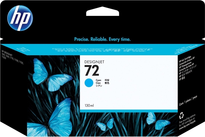 HP Cartus Cerneala Original Cyan, nr.72 pentru DesignJet, C9371A