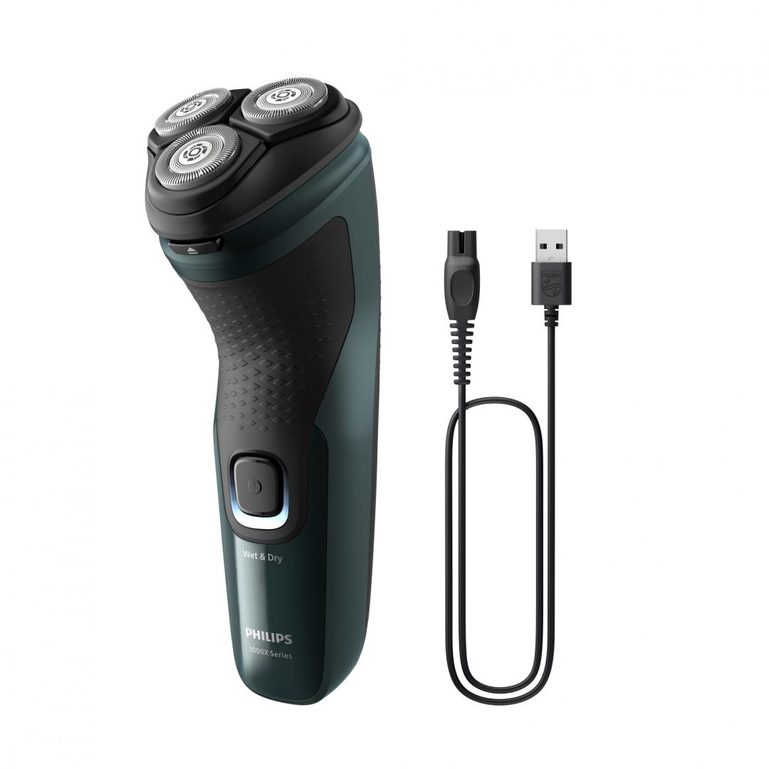 PHILIPS Aparat de ras electric, 40 min autonomie, Negru, L x A x I (mm) 80x100x190, X3002/00