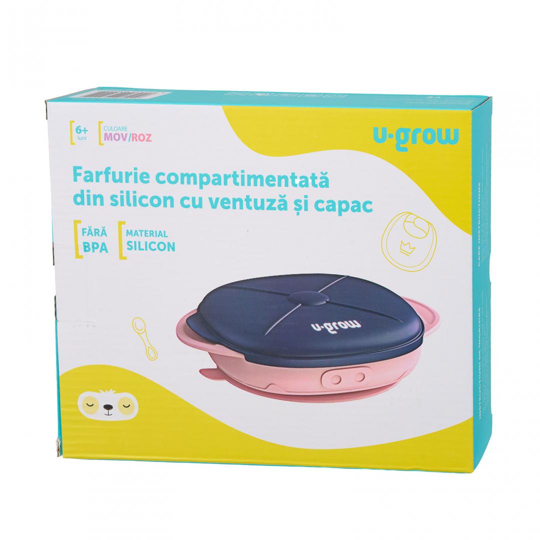 U-GROW Farfurie silicon cu capac, mov, UG-239PP - imagine 4