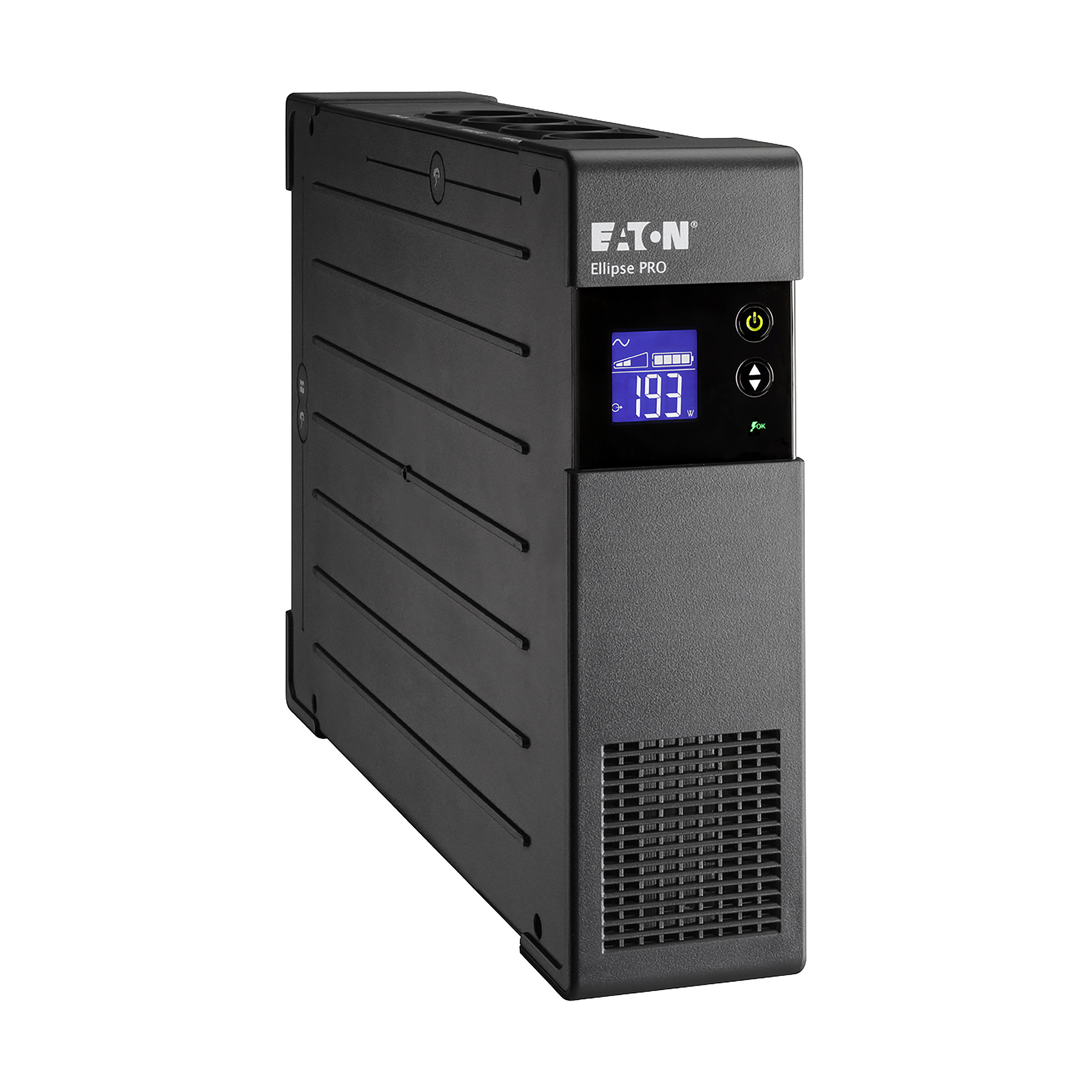 Eaton UPS Ellipse PRO 1200, Line int., Tower, 750 W, fara AVR, Schuko x 8, display LCD, ELP1200DIN