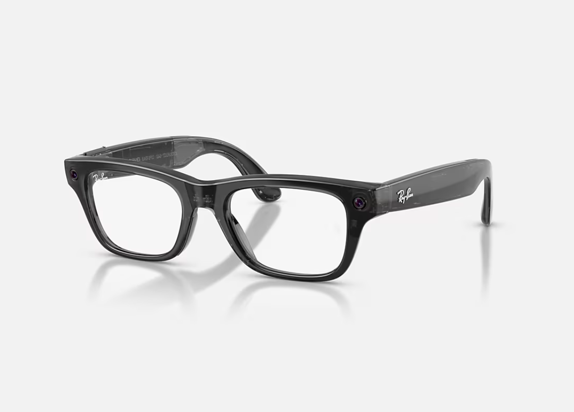 RAYBAN Ray-Ban Meta Blayzer Optics Gen 2 Universal Fit Shiny Transparent Black Demo, RW7001 8526 50