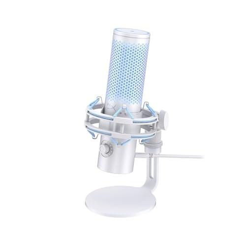 HP Microfon HyperX QuadCast 2 Frost, tip Condenser, USB, LED backlight, noise reduction, AN1D9AA