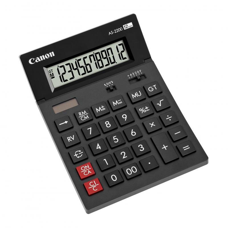 CANON Calculator birou AS2200, 12 digiti, display LCD, alimentare solara si baterie., BE4584B001AA
