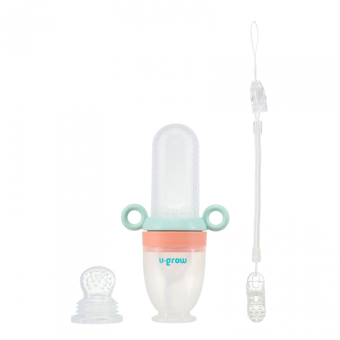 U-GROW Dizpozitiv de hranire cu 2 tetine : suzeta fructe + lingurita, UG-236 - imagine 3
