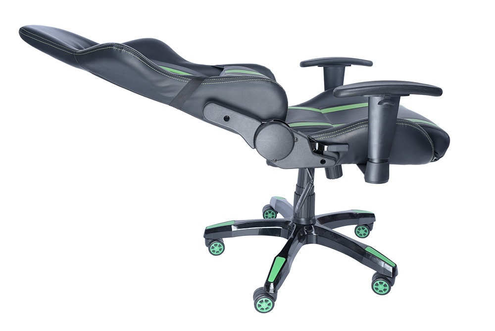SPACER SCAUN GAMING imitatie piele, black & green, brate ajustabile, greutate max., SPCH-TRINITY-GRN - imagine 10