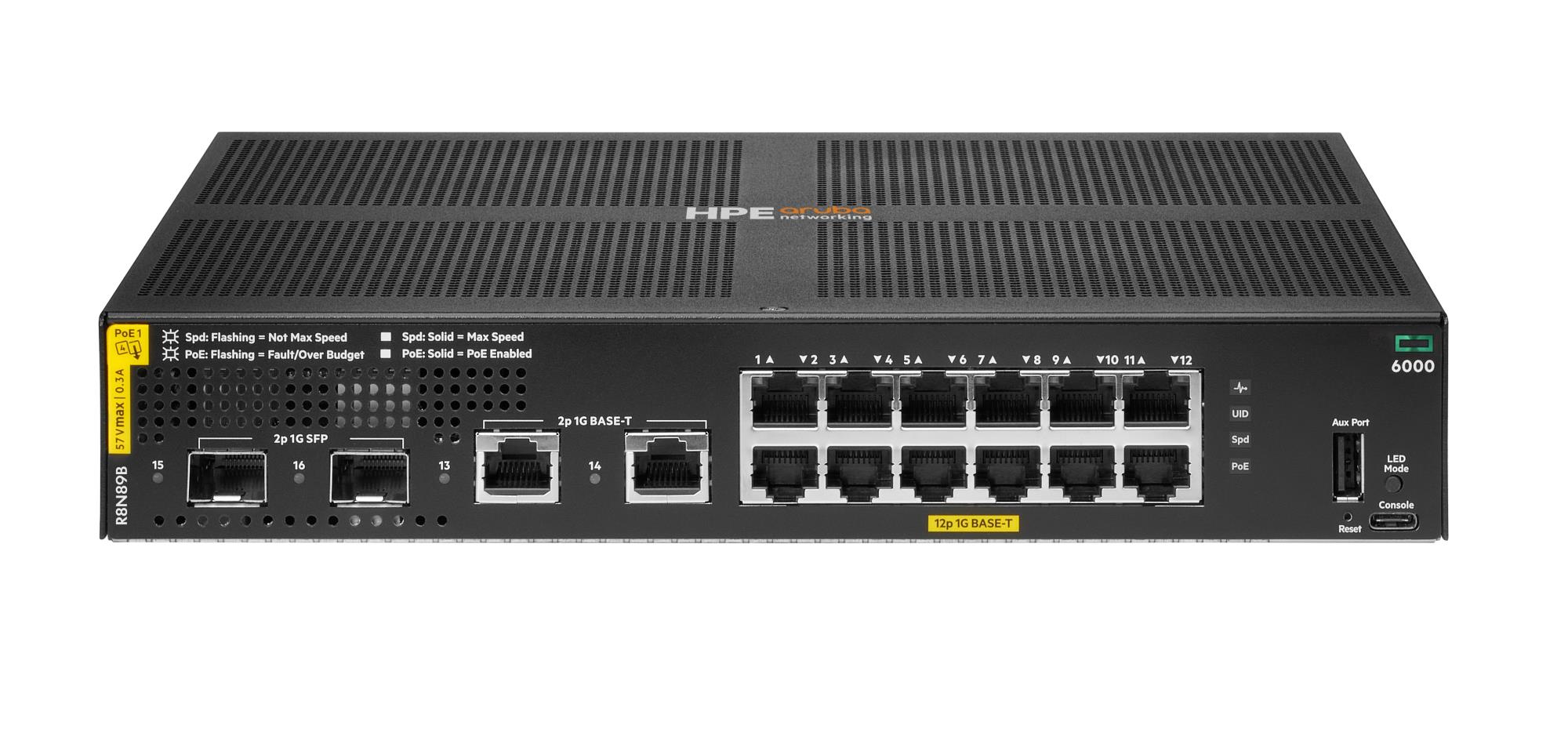 HP NET SWITCH 12PORT 2SFP/POE CX6000 ARUBA BY HPE, R8N89B