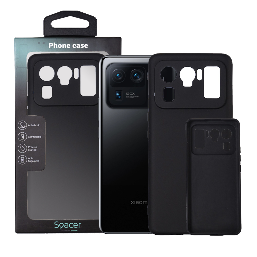 SPACER Husa Xiaomi Mi 11 Ultra 5G, negru, grosime 1.5mm, material flexibil TPU, SPPC-XI-MI-11U5G-TPU