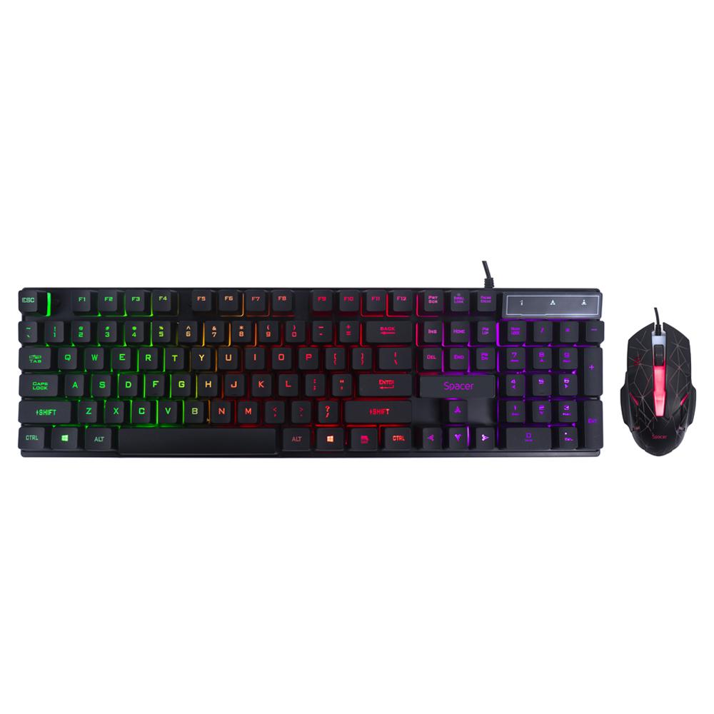 SPACER Kit Wired tastatura si mouse, taste numerice, Negru, SP-GK-01