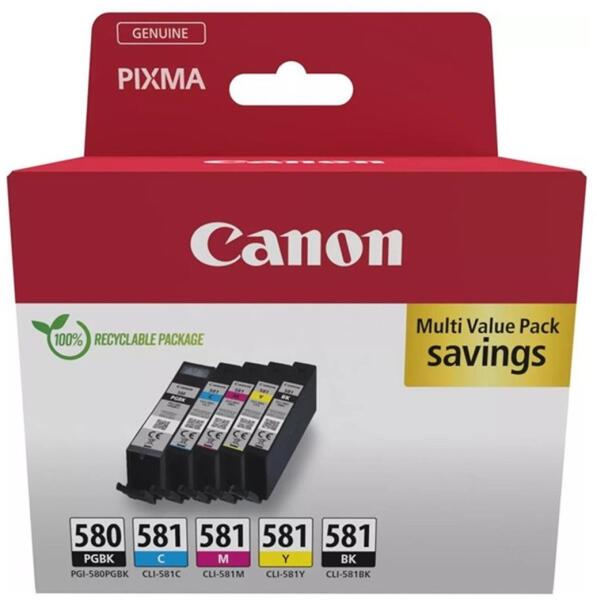 Canon Combo-Pack Original CMYKPB, PGI-580/CLI-581 VP pentru Pixma, 2078C007AA