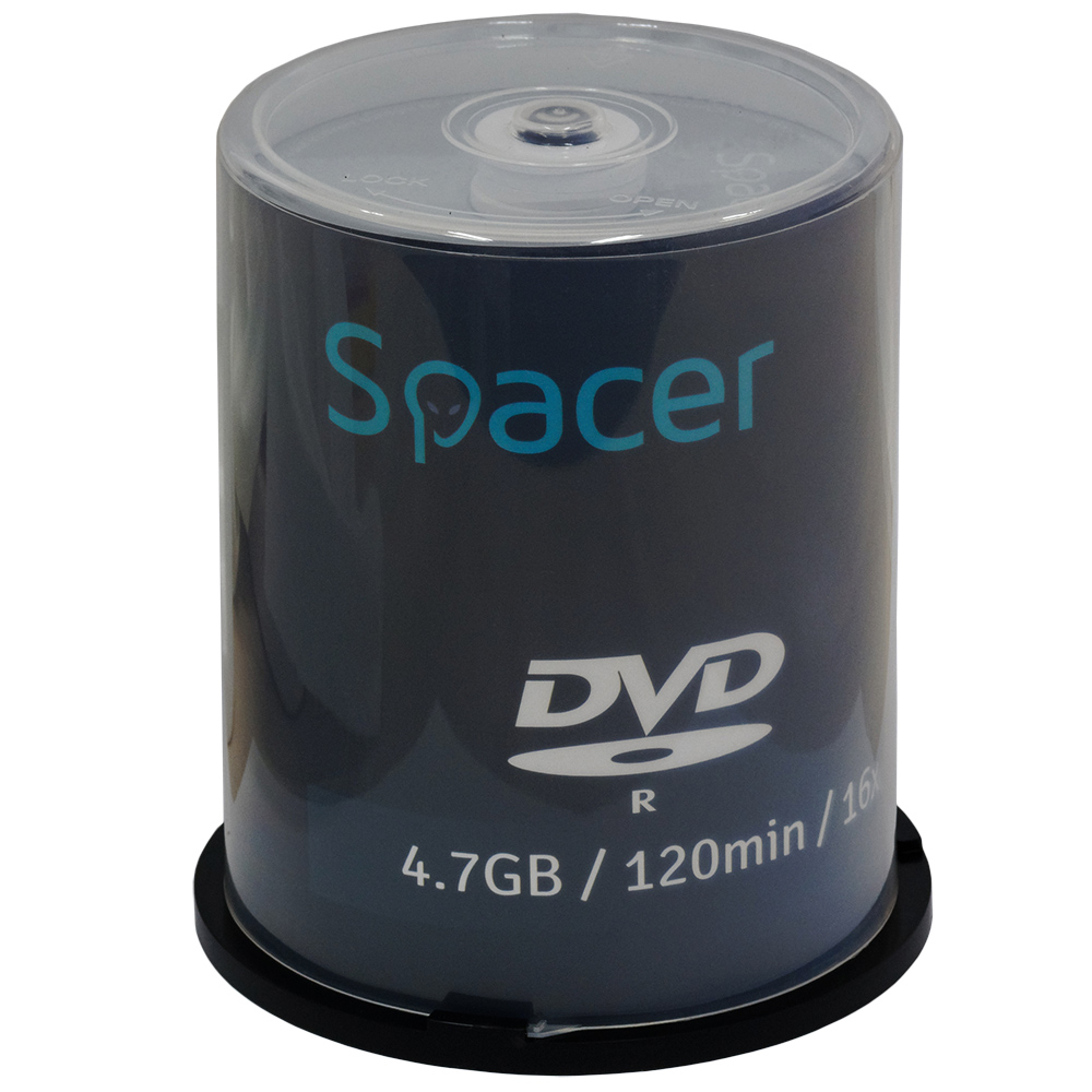 SPACER DVD-R 4.7GB, 120min, viteza 16x, 100 buc, spindle, DVDR100
