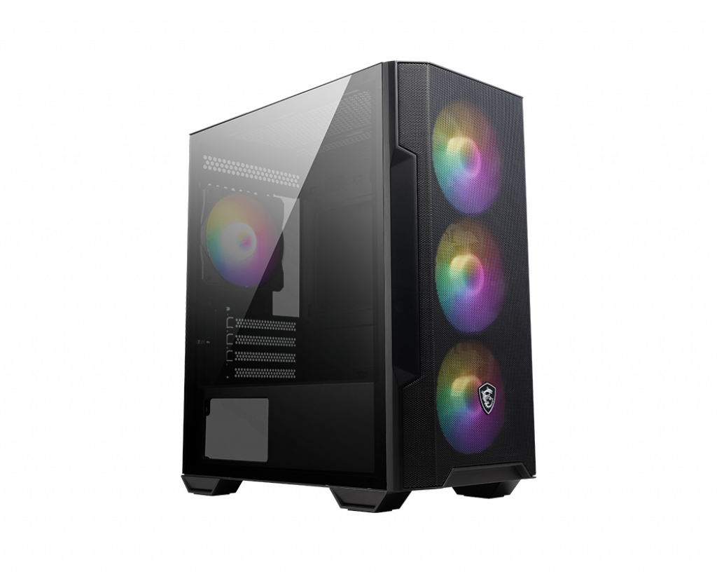 MSI Case mATX Mini-ITX ABS Plastic SPCC Steel Tempered Glass with A-RGB fans, MAG FORGE M100R
