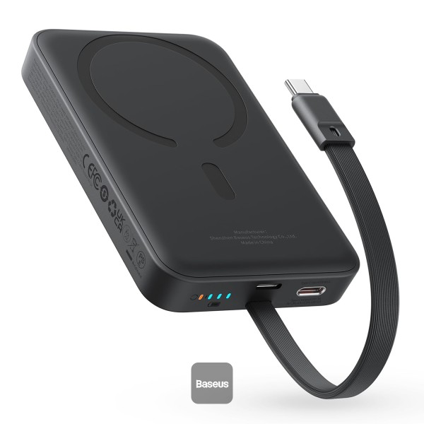 Baseus POWER BANK Magnetic Mini Wireless, 10000mAh, 30W, 2 x USB Type-C, P1002210B113-00