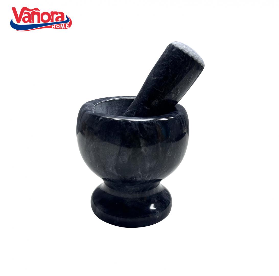 VANORA MOJAR CU PISTIL DIN MARMURA, DIA 9.5 CM, NEGRU, HOME, VN-YMJ-M95N