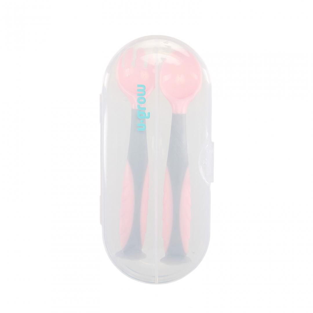 U-GROW Set lingurita si furculita, roz, UG-218PK - imagine 2