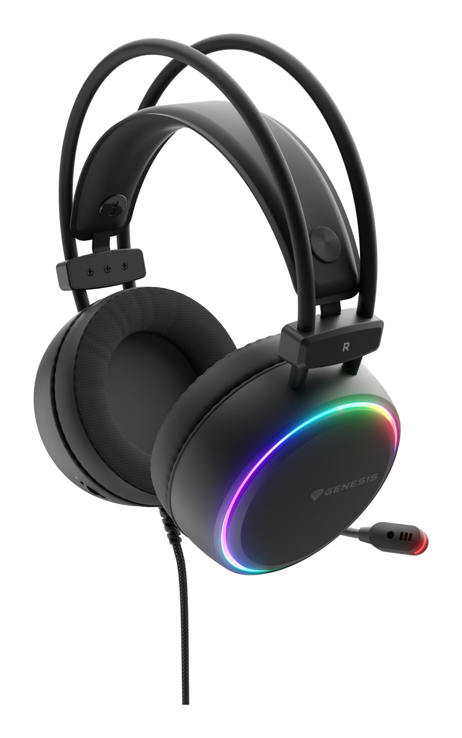 Genesis Casti cu fir Neon 613 G2 negru, NSG-2307