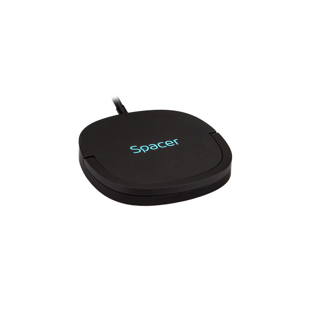 SPACER Incarcator wireless, Quick Charge 15W Qi, conector Type-C, rol de stand prin, SPAR-WCHGQ-02 - imagine 4
