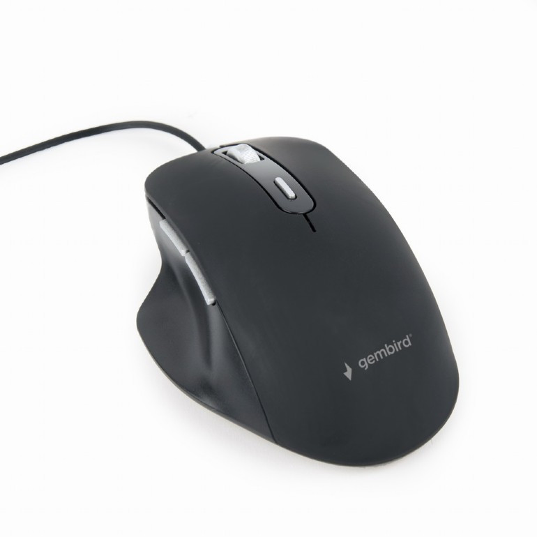 Gembird MOUSE, PC sau NB, cu fir, USB, optic, 3600 dpi, butoane/scroll 6/1, negru, MUS-6B-02