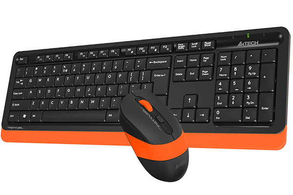 A4Tech Kit TASTATURA si Mouse, Fstyler FG10+FGK10, wireless, 104 taste format, FG1010 Orange - imagine 2
