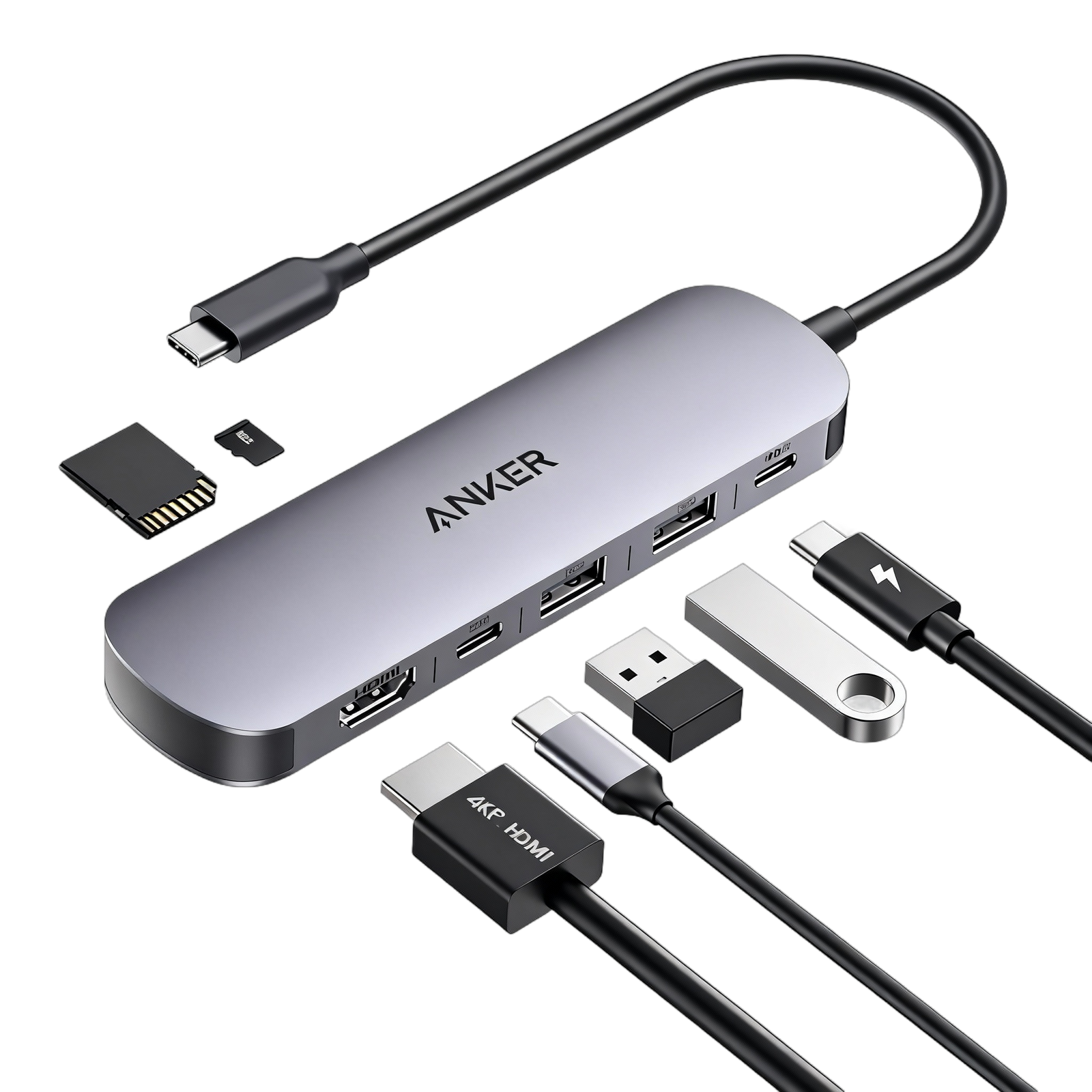 Anker DOCKING Station, 7-in-1,4K HDMI, gri, A83D2HA1