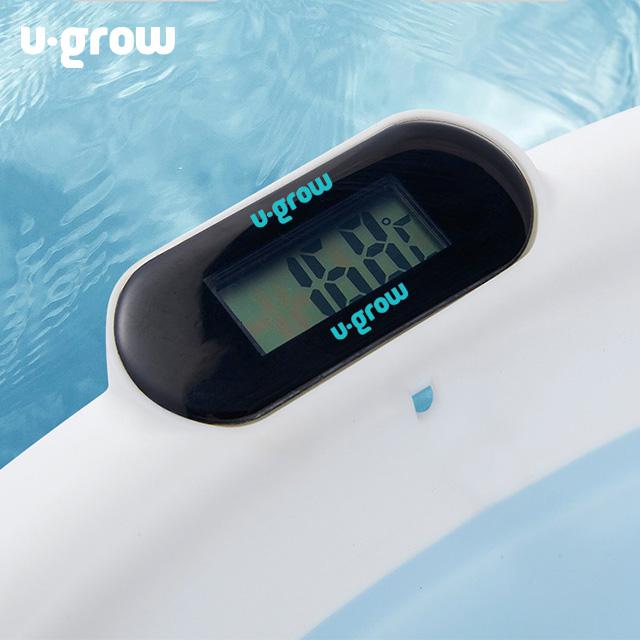 U-GROW Cadita cu pernuta pentru bebelusi, termometru digital incorporat, pliabila, dop, UGCT-0055-BL - imagine 6