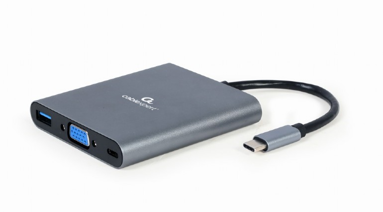 Gembird DOCKING Station universal, 6-in-1, conec PC USB Type C, USB-C x 1, USB-A 3.1, A-CM-COMBO6-01