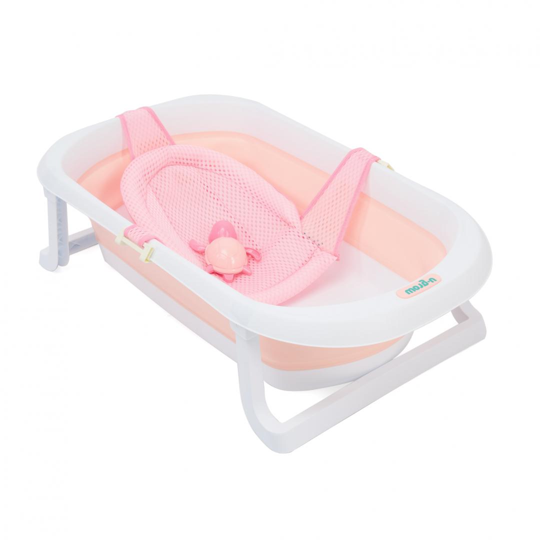 U-GROW Cadita pliabila cu reductor detasabil si termometru, roz, UGCRT-61PK