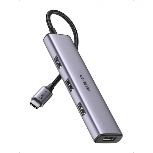 UGreen HUB extern, CM473 porturi USB: USB 3.0 x 4, conectare prin USB Type-C, aluminiu, 20841