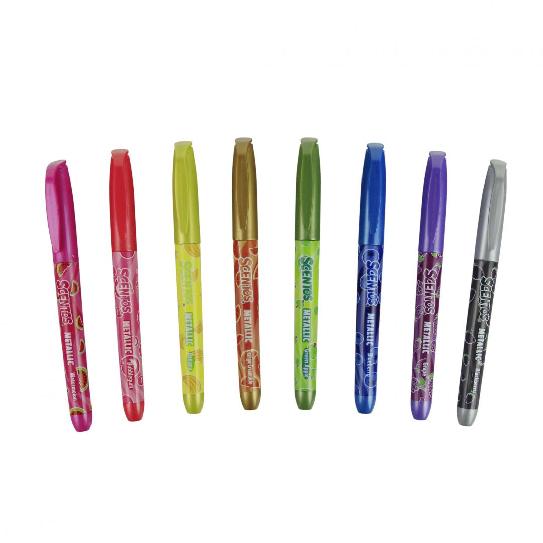 SCENTOS SET 8 MARKERE PARFUMATE, METALICE, SCS40695 - imagine 2