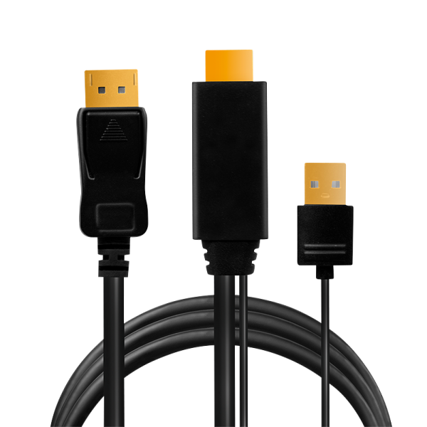 Logilink CABLU video, HDMI (T) 1.4 + USB (T) la DisplayPort (T) 1.2, 2m, conectori auriti, CH0091 - imagine 4