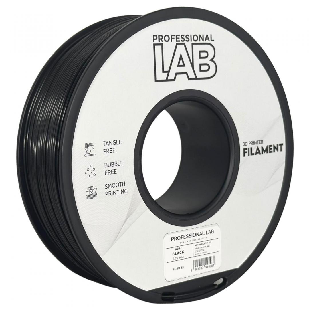 PROFESSIONAL LAB Filament 3D Proffesional Lab, Diamentru 1.75mm, Greutate: 1KG, Culoare, ABS+ BLACK
