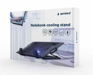 Gembird STAND notebook 17, sita metal, fan 15cm cu led light, 1500rpm, 20cfm, ajustare, NBS-1F17T-01