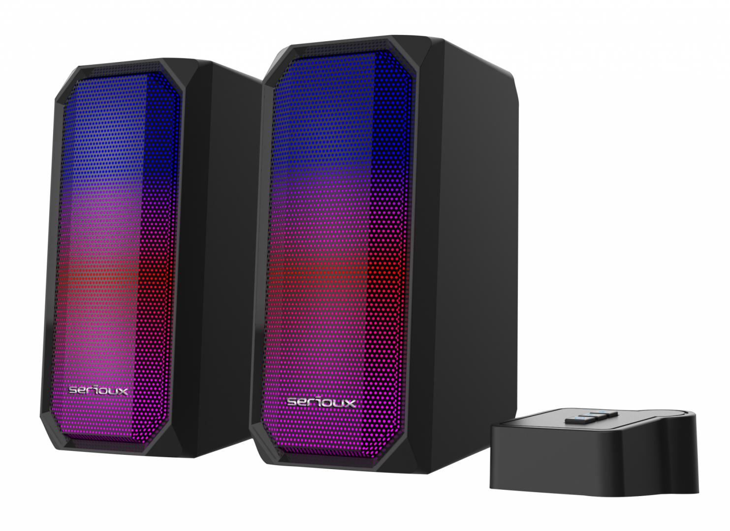 SERIOUX Boxe gaming 2.0 Kyro RGB, Functie Dual Mode Bluetooth, putere: 3W x 2, impedanță, SRXS-X522
