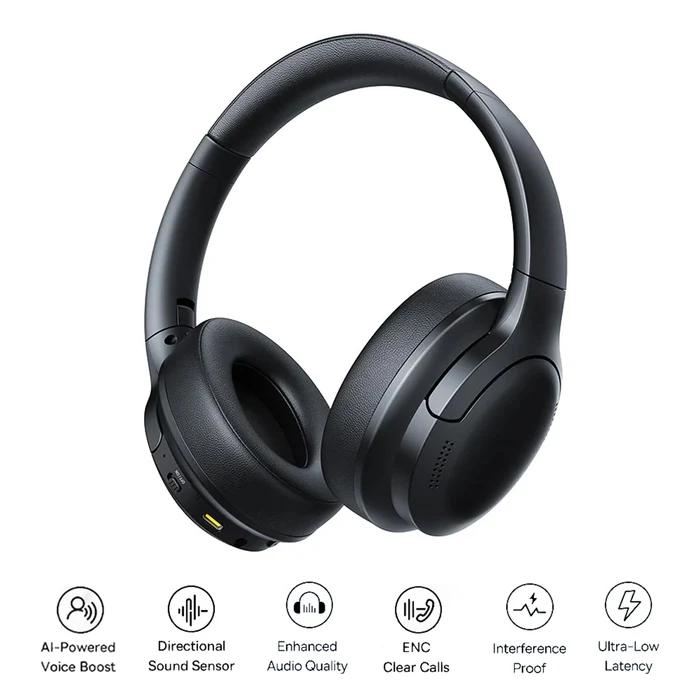 Baseus CASTI Bowie Bass BH1 Lite Wireless Noise Cancelling, over ear, 40mm Dynamic Drivers, A0203C00 - imagine 2