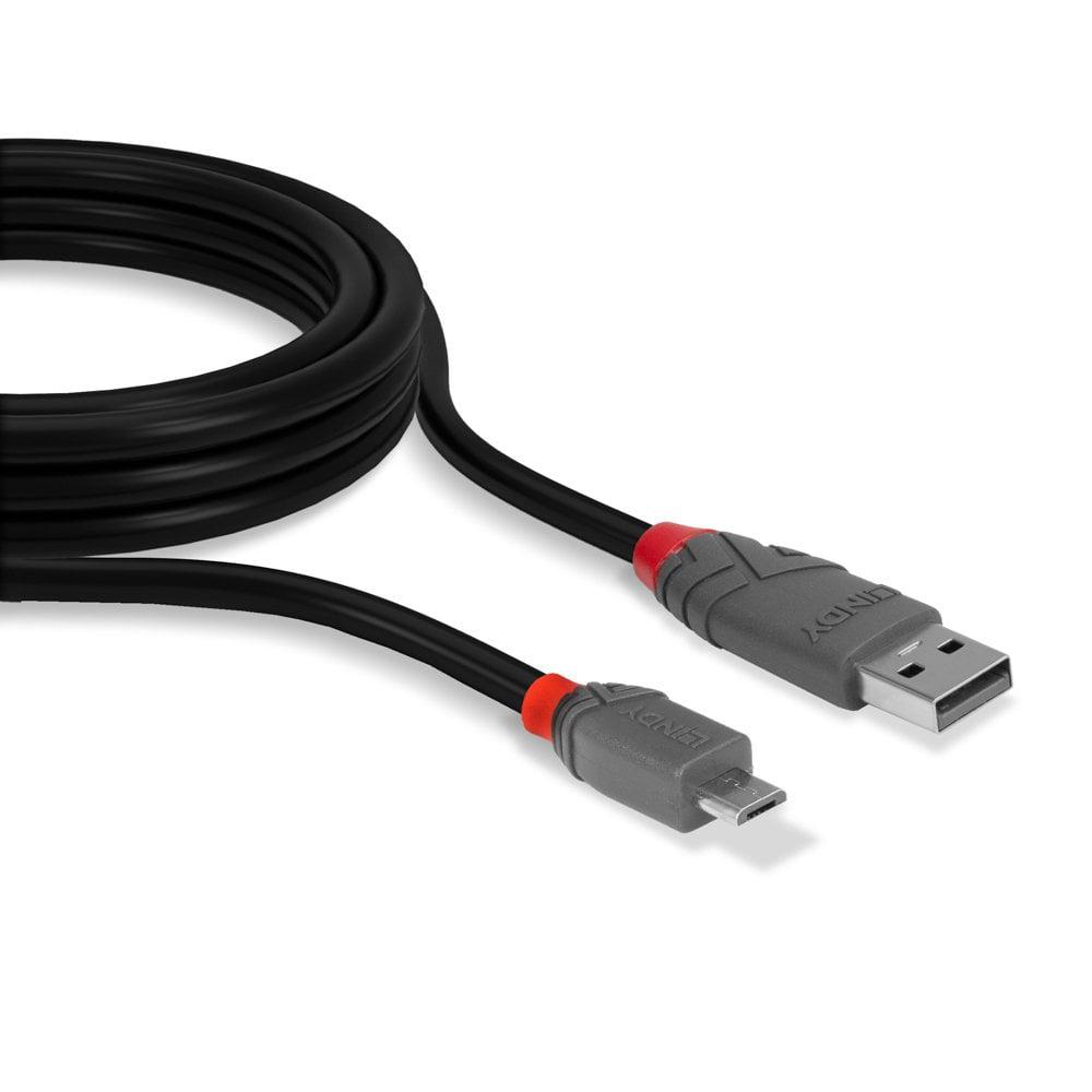 Lindy CABLU alimentare si date pt.smartphone Micro-USB (T) la USB 2.0 (T), 2 m, PVC, negru, LY-36733 - imagine 2