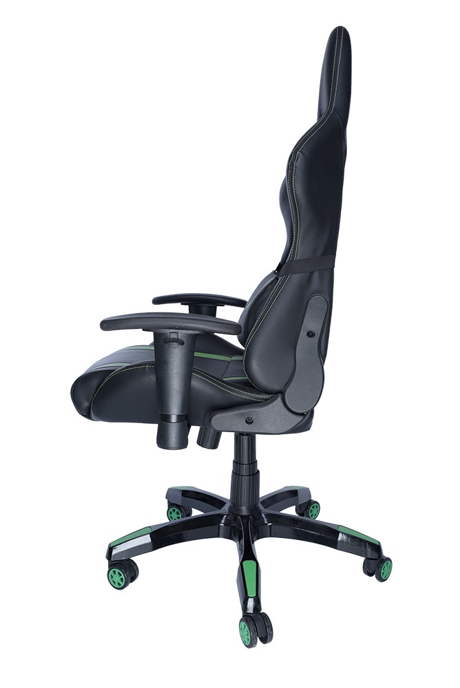 SPACER SCAUN GAMING imitatie piele, black & green, brate ajustabile, greutate max., SPCH-TRINITY-GRN - imagine 7