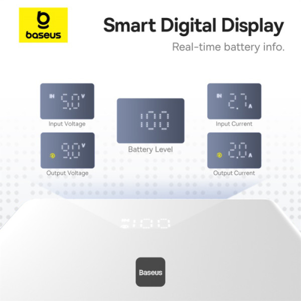 Baseus POWER BANK PicoGo, 10000mAh, 20W, 2 x USB Type-C, 1 x USB, cablu inclus USB, P10076801213-00 - imagine 4