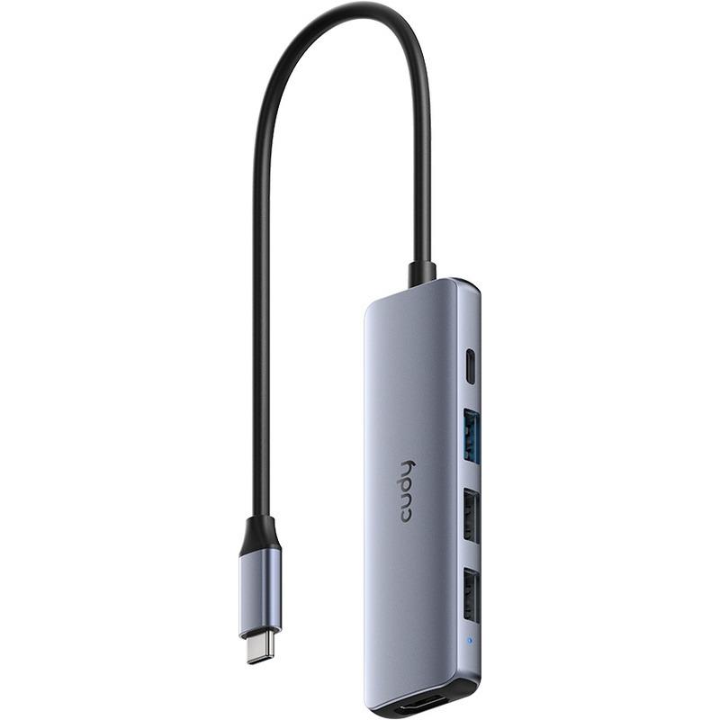 CUDY Hub USB 5-IN-1 USB Hub, USB-C, 5 porturi, HDMI, Argintiu, UH405 - imagine 2
