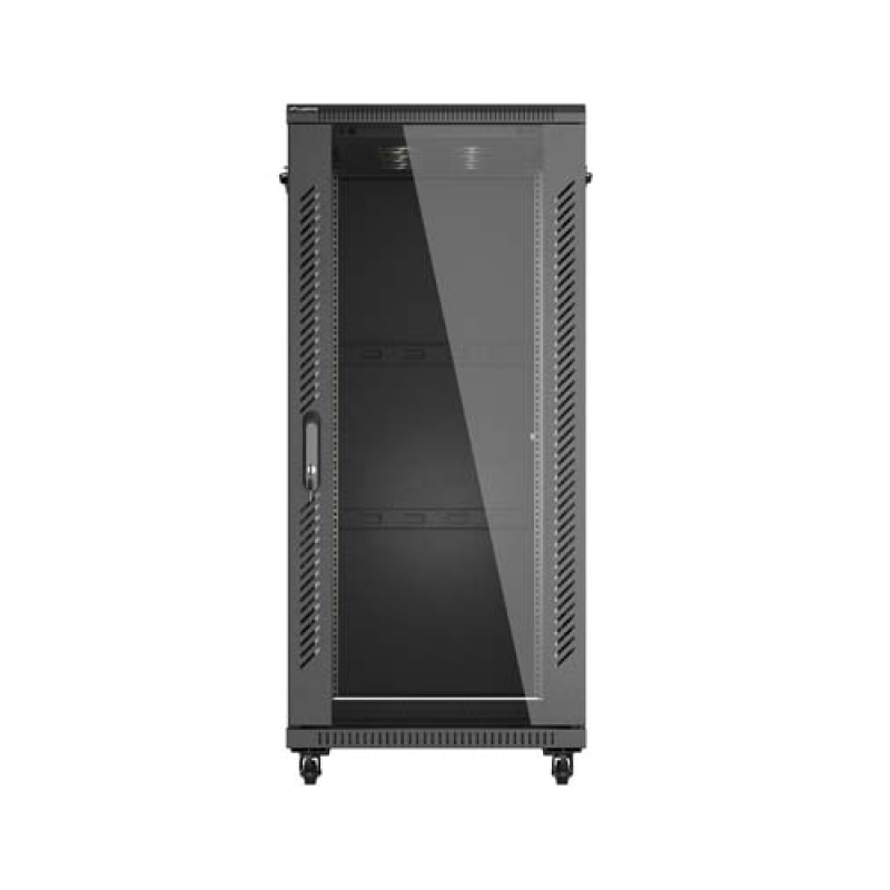 LANBERG Dulap rack 19 perete 27U/600X1000 (FLAT PACK) WITH GLASS DOOR, self- assembly, FF01-6027-12B
