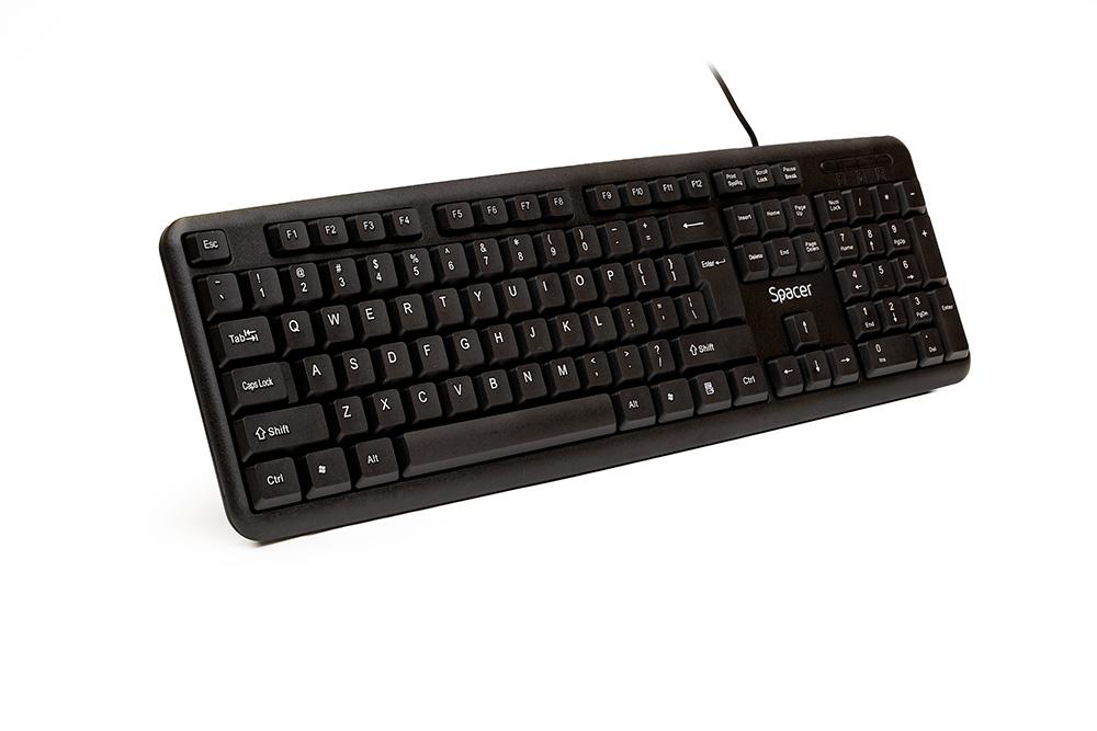 SPACER Tastatura, USB, negru, SPKB-S62
