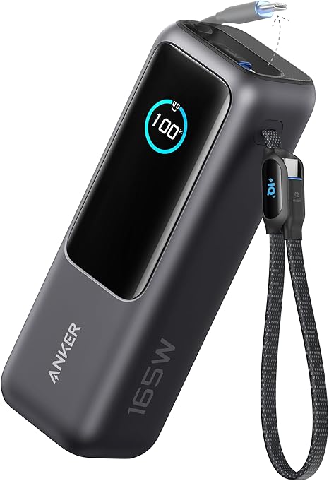 Anker POWER BANK 25.000 mAh, 165W 2 x cablu USB-C incorporat, 3 x USB-C (max 100W per, A1695H11