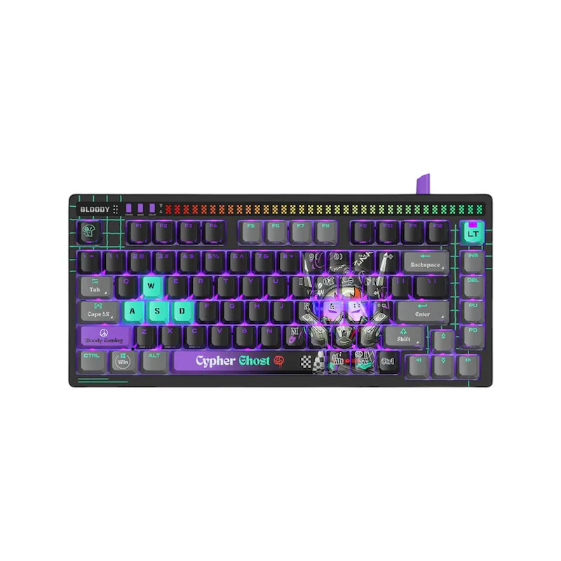 A4Tech Tastatura gaming Bloody AT75 Alpha Optical Switch Mechanical Keyboard USB, AT75 Cypher Ghost
