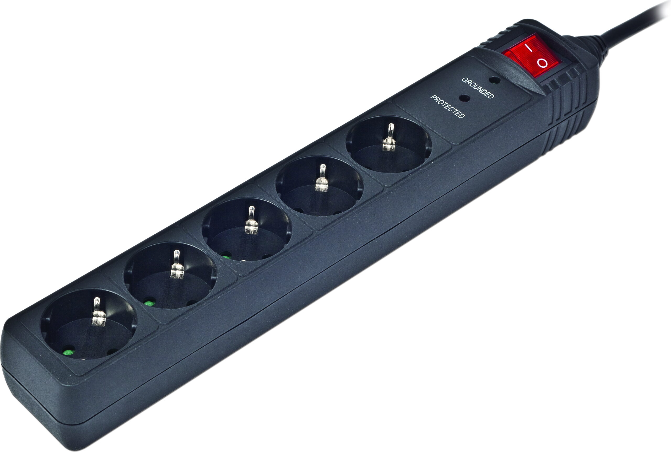 Gembird PRELUNGITOR, Schuko x 5, conectare prin Schuko (T), cablu 3 m, 16 A, protectie, SPG5-C-10