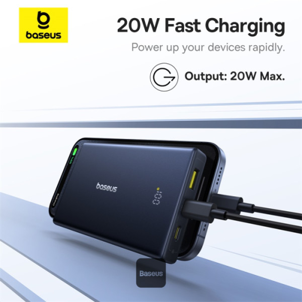 Baseus POWER BANK PicoGo, display, capacitate 10000mAh, 20W, 2 x USB Type-C, 1 x, P10076801123-00 - imagine 7