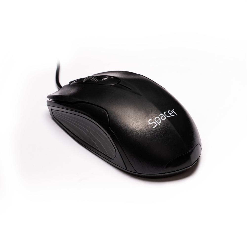 SPACER Mouse, Sub 1000 dpi, Negru, SPMO-M11